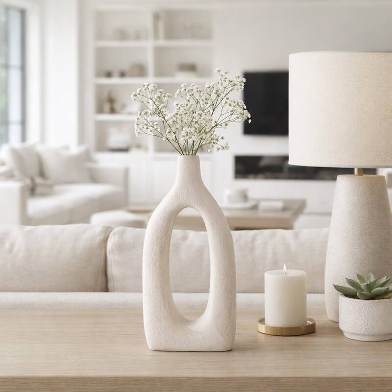 Sagebrook Home Neutral Cut-out Vase. - White - 14.0"