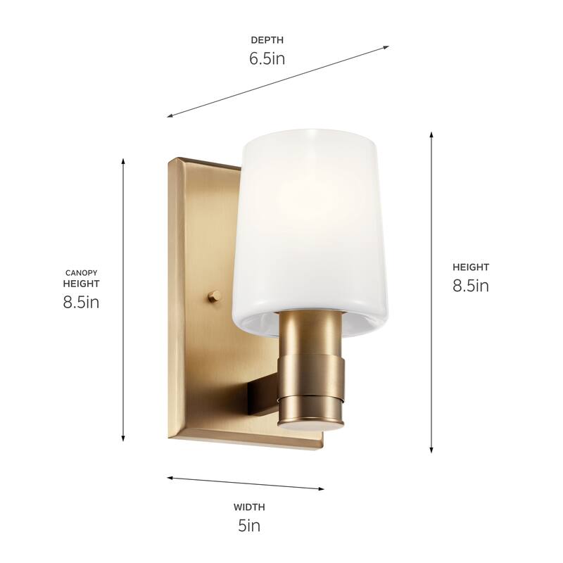 Adani 1-Light Wall Sconce with Opal Glass Shade