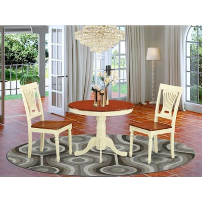 Round Kitchen Dining Set - Table with 2 Chairs - Small Space Bistro Set