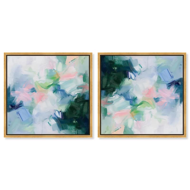 Soft Blues Canvas by Art Remedy - 36" x 24" - Gold