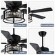 preview thumbnail 8 of 11, Cusp Barn 52 Inch Modern Caged Black Ceiling Fan with Light, Crystal Chandelier Fan, Quiet DC Motor Reversible Ceiling Fan