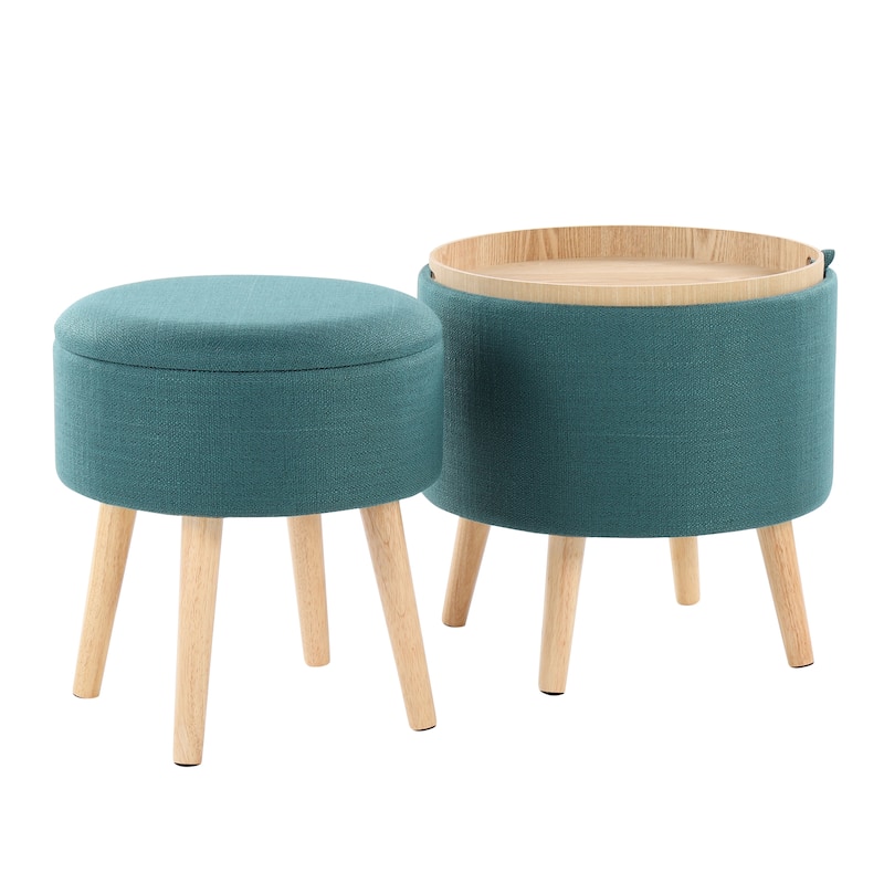 Carson Carrington Astrid Storage Ottoman with Matching Stool