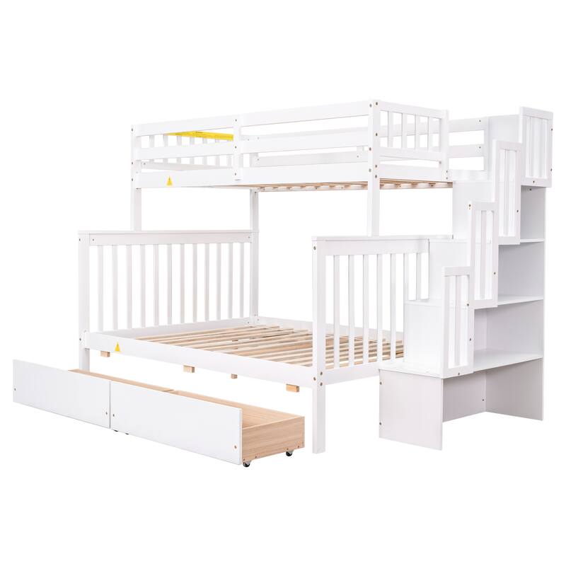 Bunk Bed with 2 Drawers and Staircases