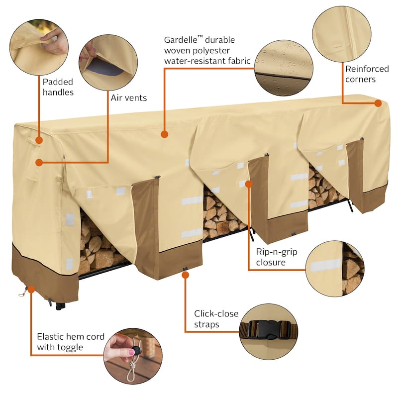 Classic Accessories Veranda Water-Resistant 12 Foot Log Rack Cover