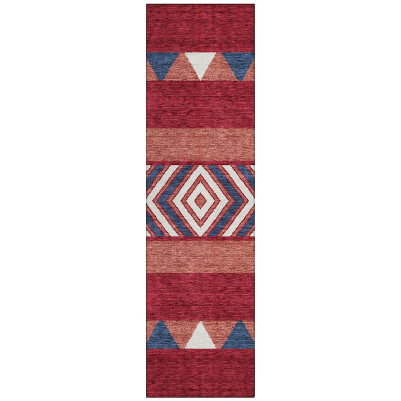Machine Washable Indoor/ Outdoor Global Boho Chantille Rug