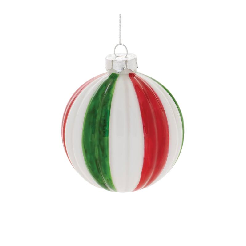 Ribbed Glass Ornament (Set of 12) - N/A