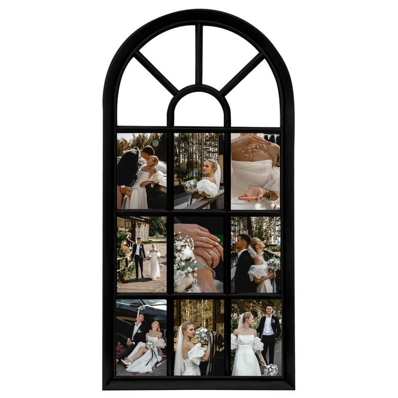 Gallery Distressed Arched Window Pane Wall Hanging Decorative Photo Collage Picture Frame