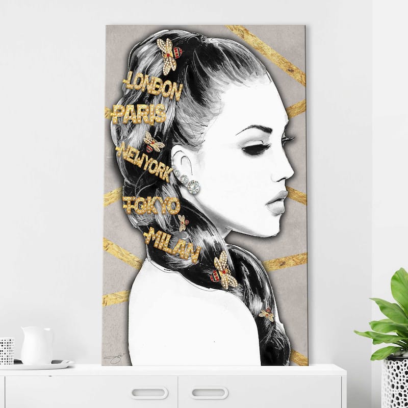 "Gold Hair Clips" by Jodi Print on Canvas