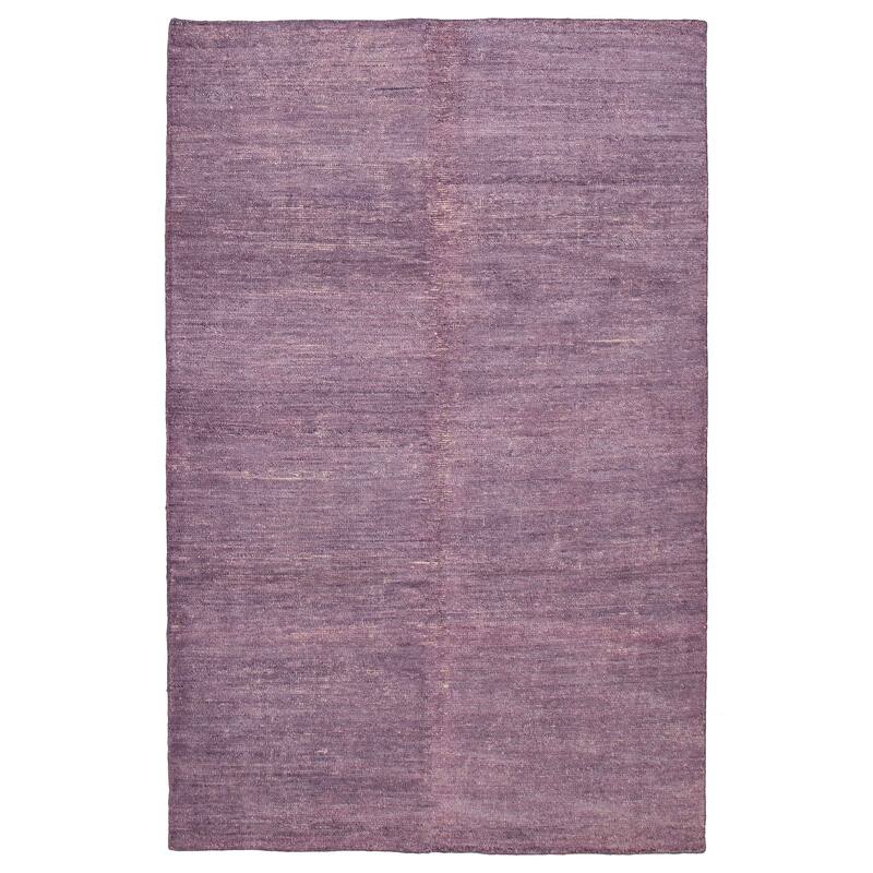 ECARPETGALLERY Hand-knotted Loreto Purple Silk Rug - 6'6 x 9'10 - Purple - 6'6 x 9'10