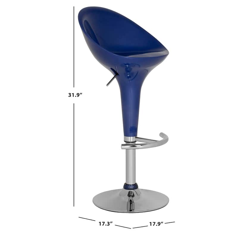 SAFAVIEH Sharyl White Gas Lift Adjustable Bar Stool - 17.9" x 17.3" x 31.9" - 18Wx17Dx40H