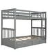 preview thumbnail 17 of 15, Versatility Twin-Over-Twin Bunk Bed Kids Bed with Ladders and Two Storage Drawers,Safety Designed