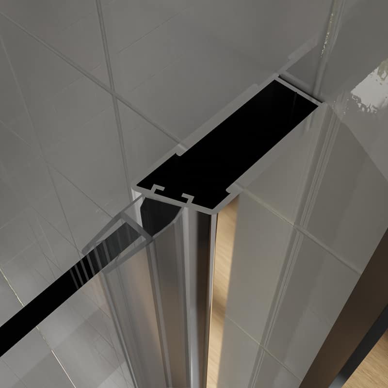 Bifold Semi-Frameless Shower Door with Clear Glass