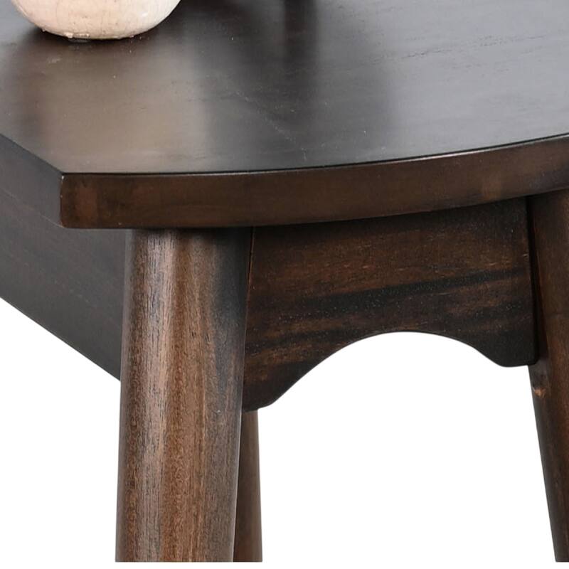 Neva Sofa Console Table, 48 Inch Rectangular, Angled Legs, Dark Brown