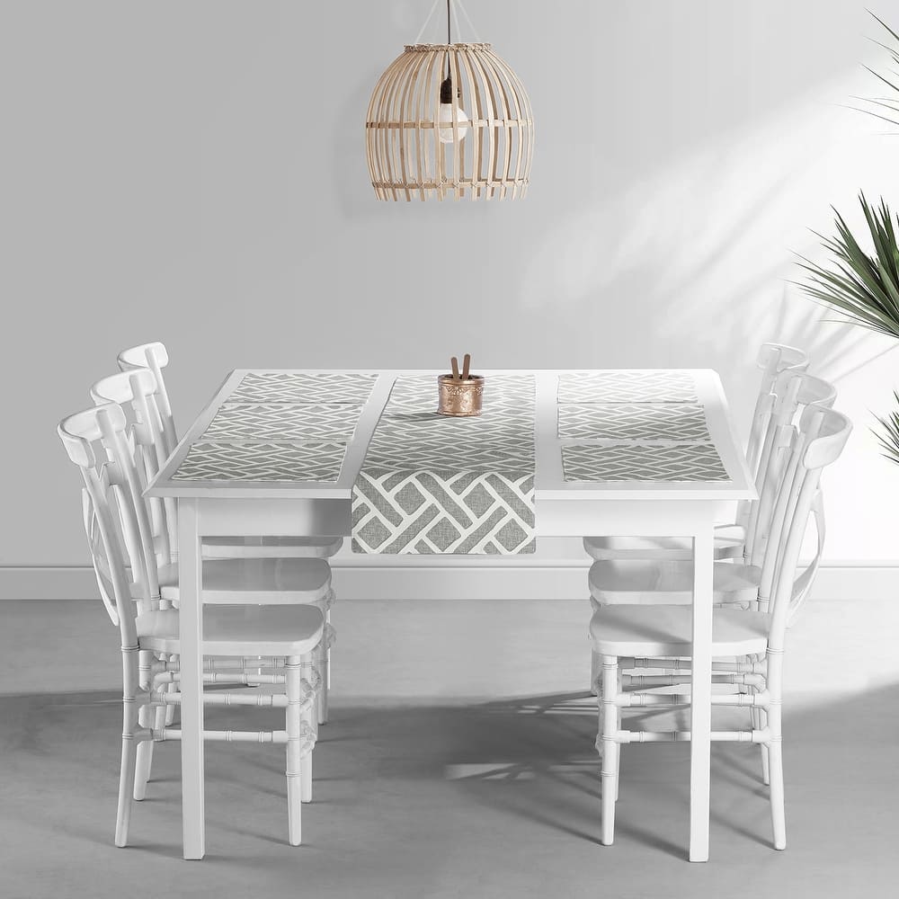 Exclusive Fabrics Martinique Printed Cotton Table Runner & Placemats