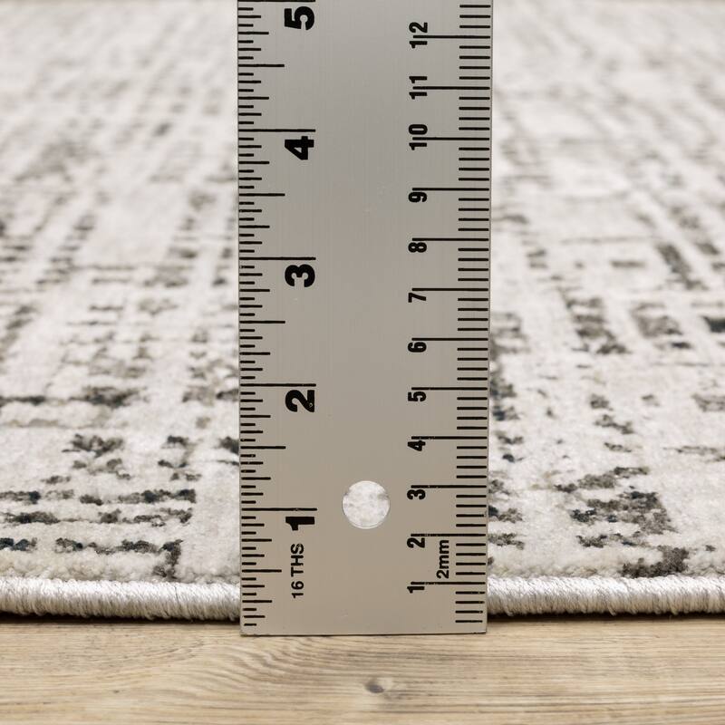 Style Haven Nelson Abstract Gridwork Ivory/ Grey Indoor Area Rug