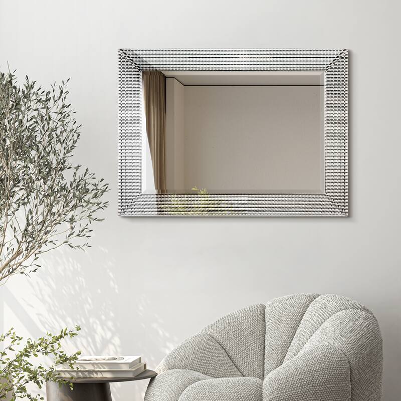 Bling Beveled Glass Rectangle Wall Mirror,Bathroom Mirror - 30 in. x 1.24 in. x 40 in.
