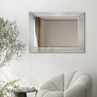 Bling Beveled Glass Rectangle Wall Mirror,Bathroom Mirror - 30 in. x 1.24 in. x 40 in.
