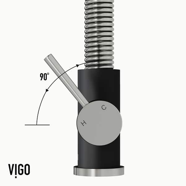 dimension image slide 0 of 6, VIGO Edison 19" H Single Handle Pull-Down Sprayer Kitchen Faucet