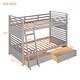 preview thumbnail 4 of 25, Twin Over Twin Bunk Bed with Two Storage Drawers, Solid Wood Detachable Bunkbeds Frame Converted into 2 Bedframe for Kids Teens