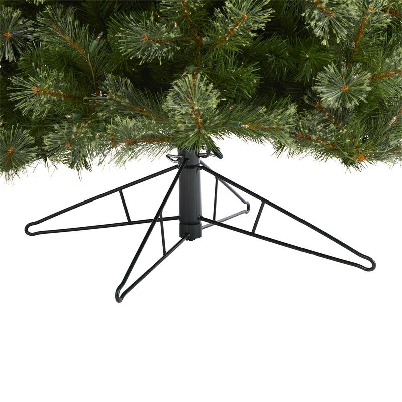 9ft Slim Christmas Tree with Lights - Pencil Artificial Tree, Holiday Decor, Indoor Xmas Tree with Stand - Green - 108