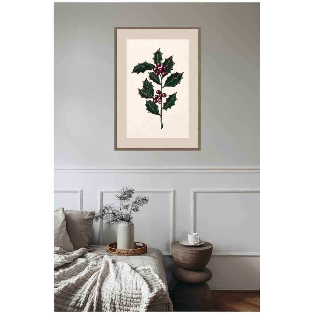 Kate and Laurel Sylvie Framed Canvas Silver and Pine 21 by Pam Vale