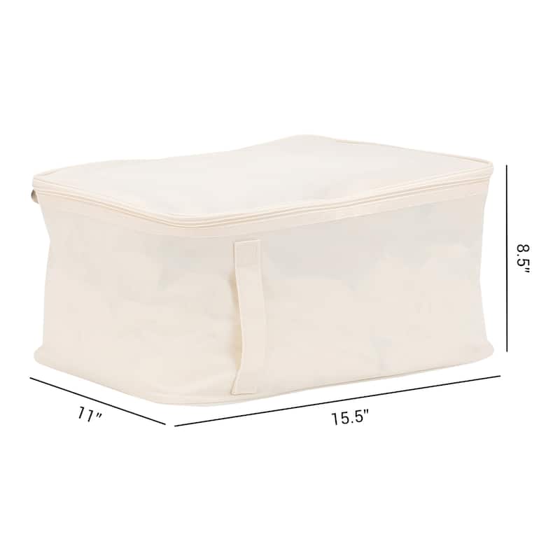 1 Pack Clothes Storage,Storage Bags,Moving Bags for Organizing Bedroom,Clothing,Closet Organizers and Storage with Handles - Beige - 15.5*11*8.5in