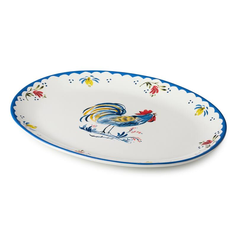 Certified International French Rooster Oval Platter 16" x 12" - 16.00"L x 12.00"W x 1.38"H