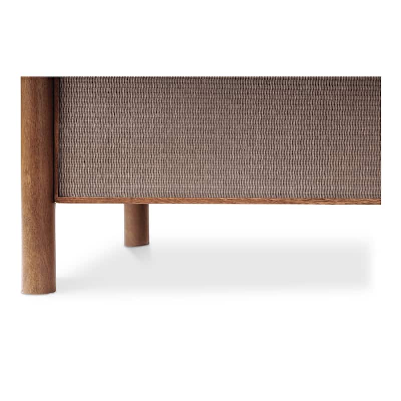 NADAAL STUDIOS West Warm Brown Mango Wood and Tatami-Mat 3-Drawer Dresser