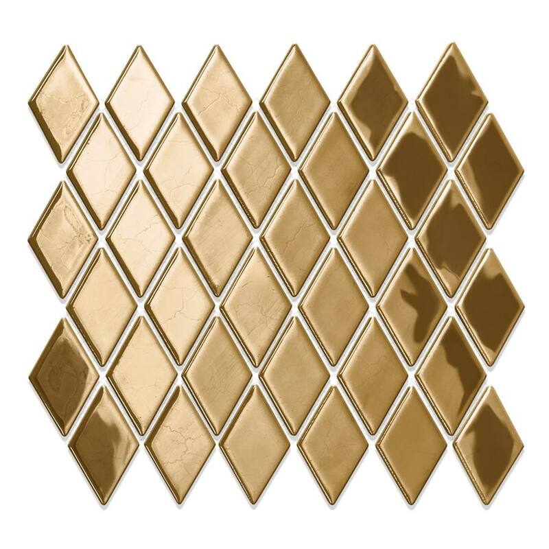 Merola Tile Hudson Kite Gold 10-1/8" x 11-3/4" Porcelain Mosaic Floor and Wall Tile