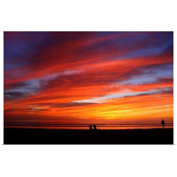 "Very colorful sunset at Silver Strand State Beach" Poster Print