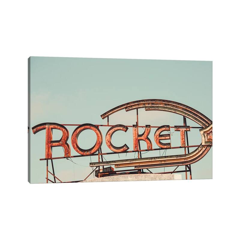 iCanvas "Rocket Oil Vintage Sign Photography" by Ann Hudec Canvas Print