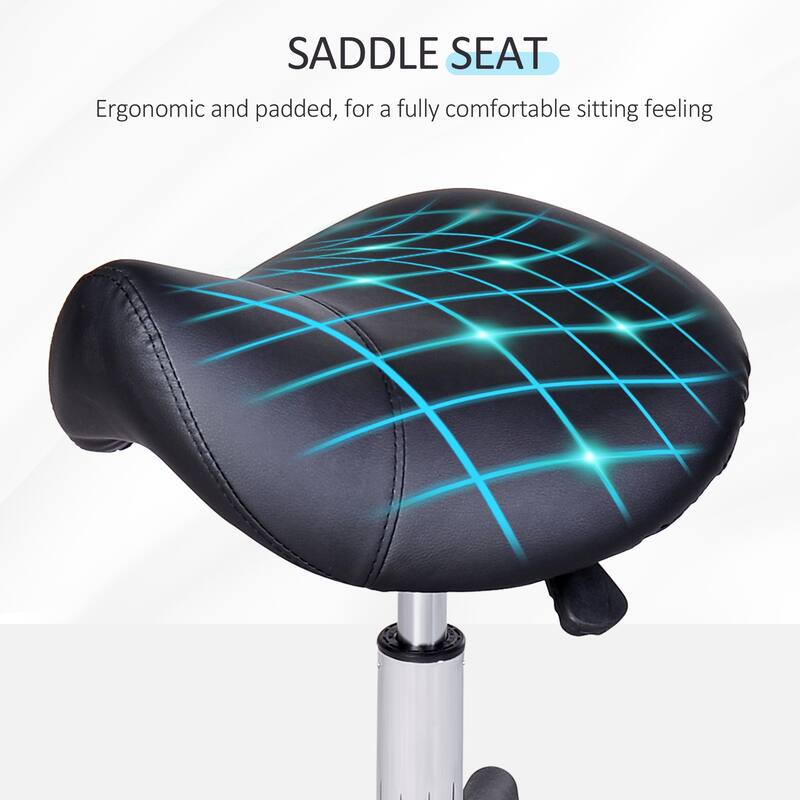 Carbon Loft Wilbur Adjustable Saddle Salon Massage Stool - 13.75*15*23.75