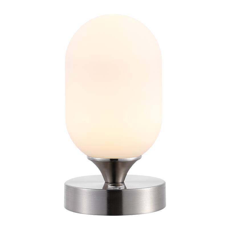 Owen 8" Bohemian Farmhouse Iron Wireless Rechargeable Integrated LED Table Lamp, Oil Rubbed Bronze/White by JONATHAN Y