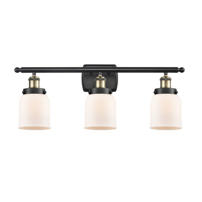 Innovations Lighting 916-3W-12-26 Bell Vanity Bell 3 Light 26" Wide - Black Antique Brass / Matte White