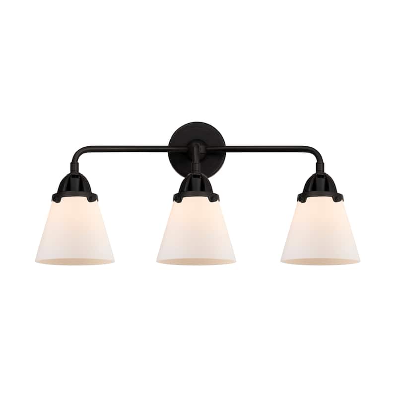 Innovations Lighting 288-3W-10-24 Cone Vanity Cone 3 Light 24" Wide - Matte Black / Matte White