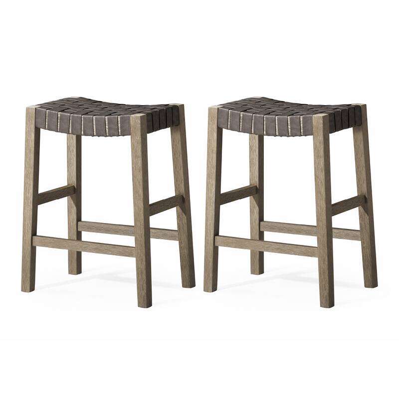 Maven Lane Emerson 26" Counter Height Kitchen Stool - Set of 2 - Weathered Grey