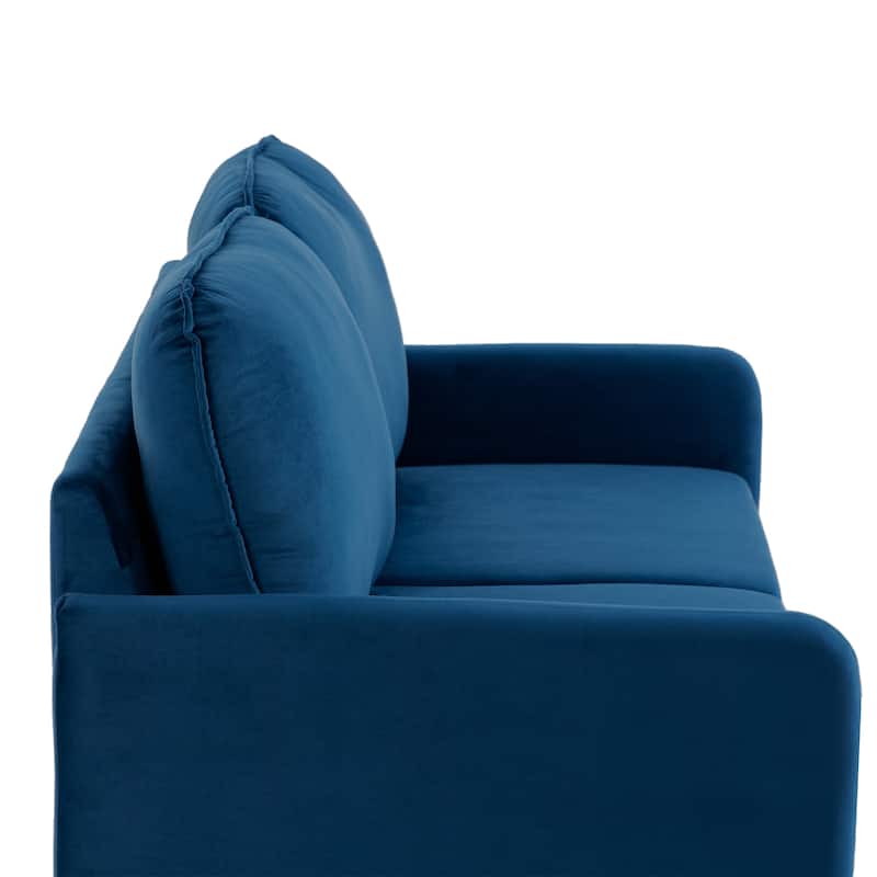 Velvet Loveseat Sofa With Wood Legs