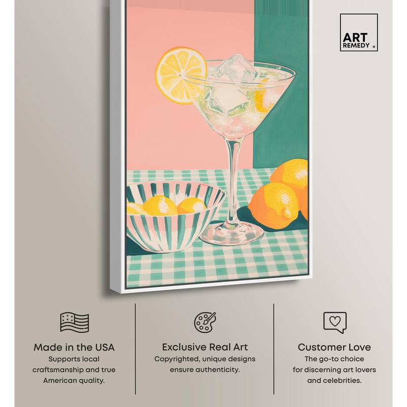 Lemon Slice Drink Canvas by Art Remedy