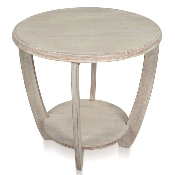 Antiqued Side Table - Round with Antique Finish - Curved Legs - Bed ...