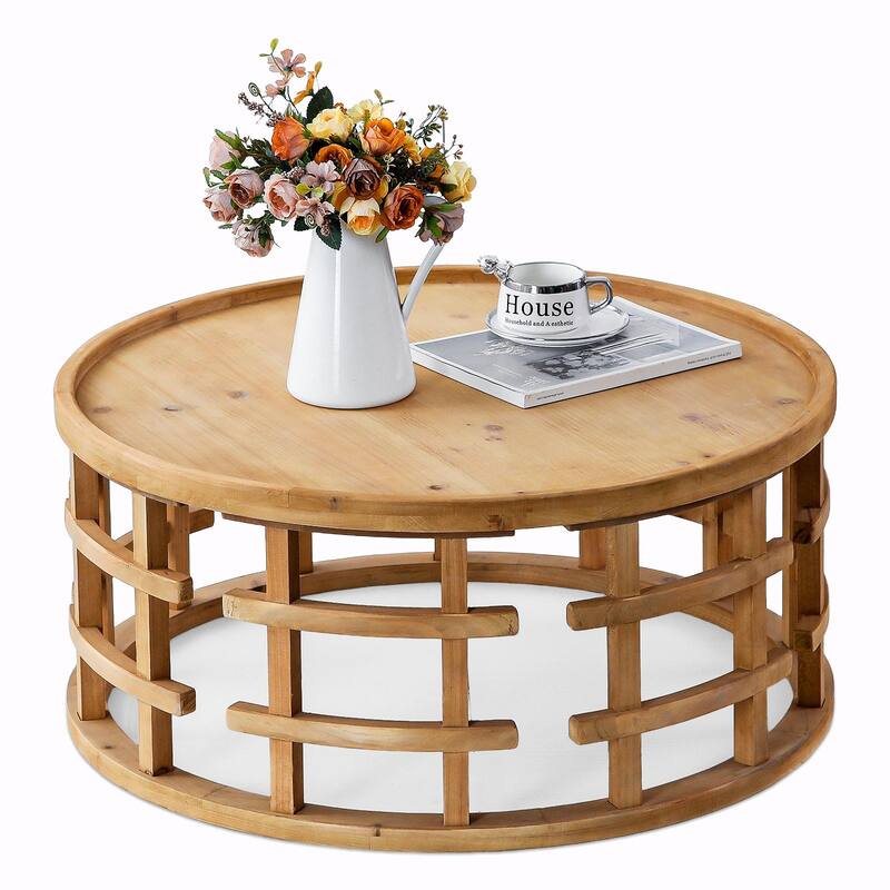 31.5" Round Boho Coffee Table