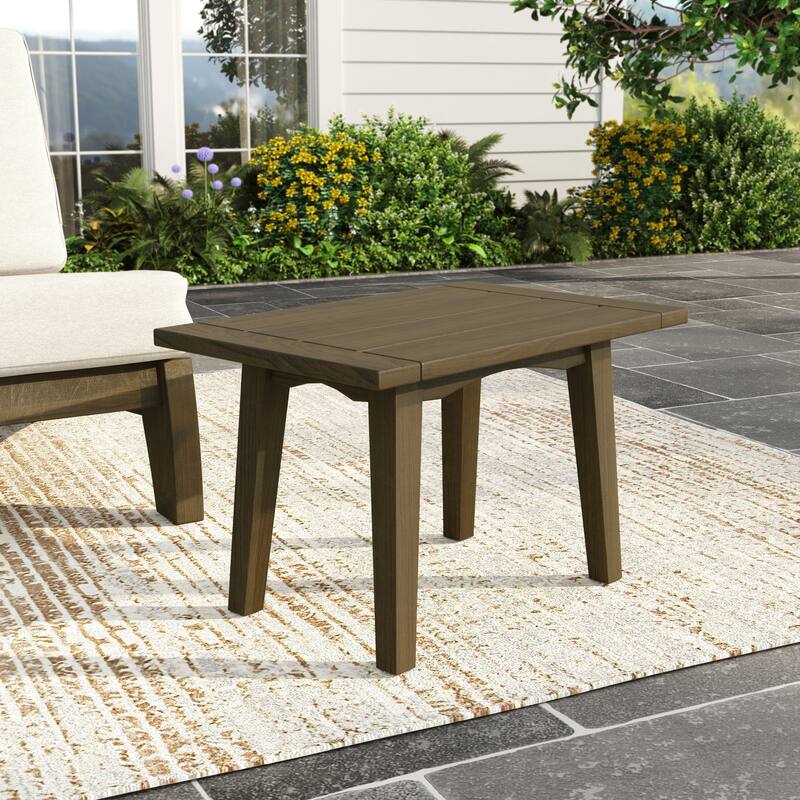 Rectangular Teak Outdoor Coffee Table for Patio - Side Table-Natural Wood