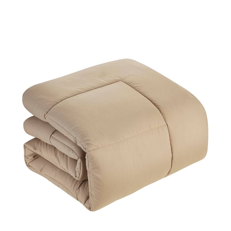 Plush Solid Color Box Stitch Down Alternative Comforter