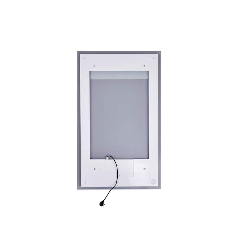 49" x 30" Abigail Matte White Rectangle LED Wall Mirror