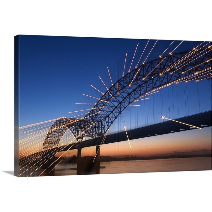 Shop Hernando Desoto Bridge Over The Mississippi River Memphis Canvas Wall Art Overstock 16480295