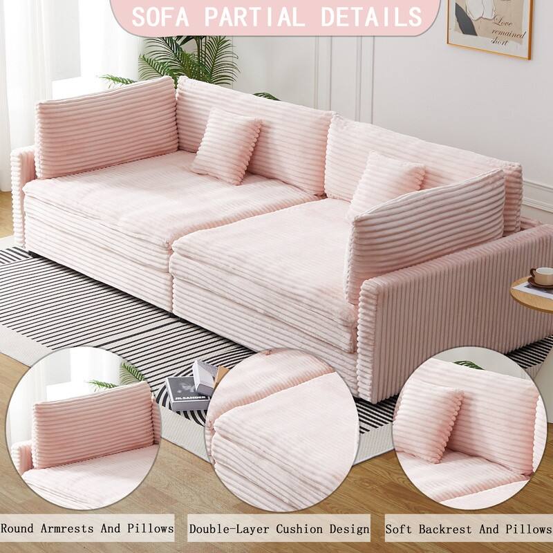 112" Corduroy Upholstered Sofa