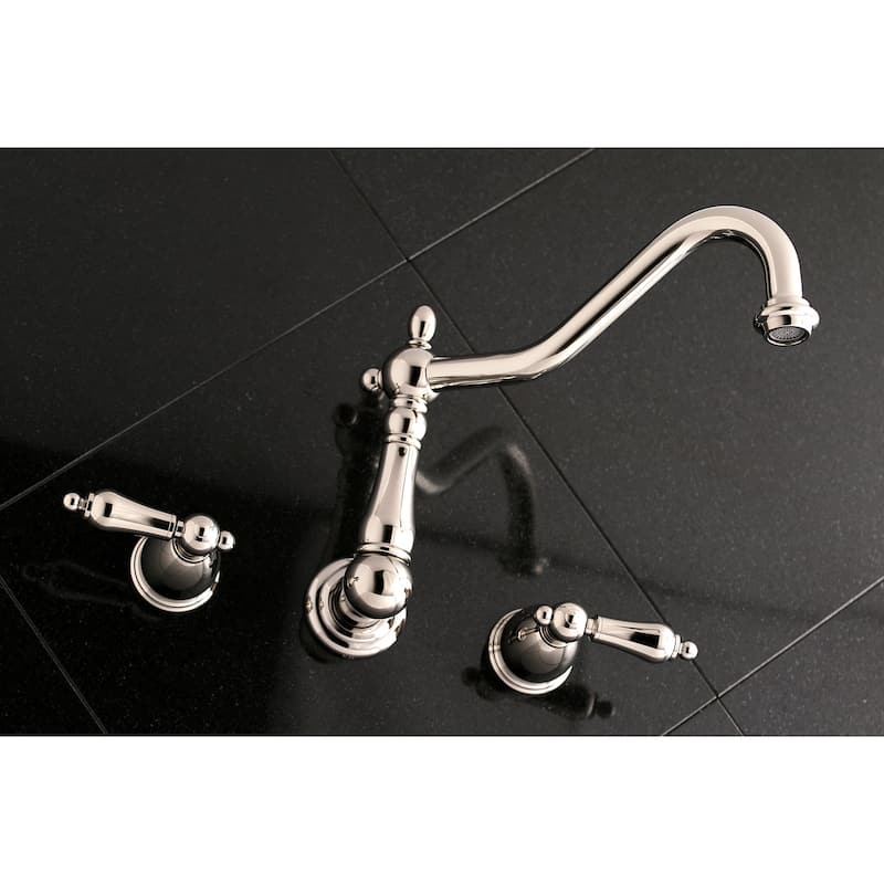 Heritage 3-Hole Wall Mount Roman Tub Faucet in Brushed Nickel