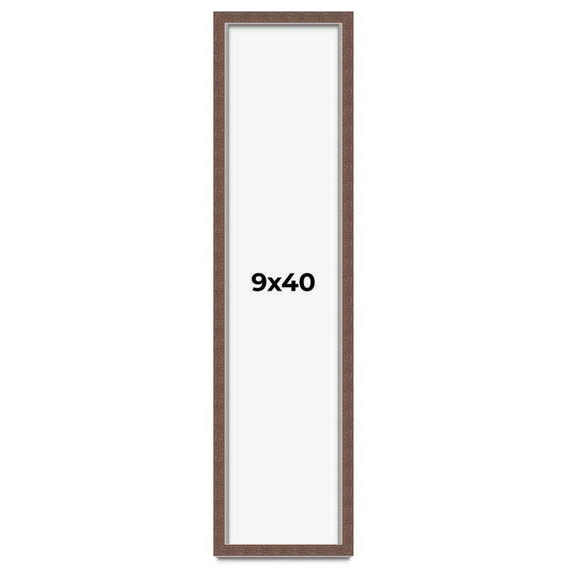 9x40 Shadow Box Frame Brown | 1.125 inches Deep Real Wood Rustic