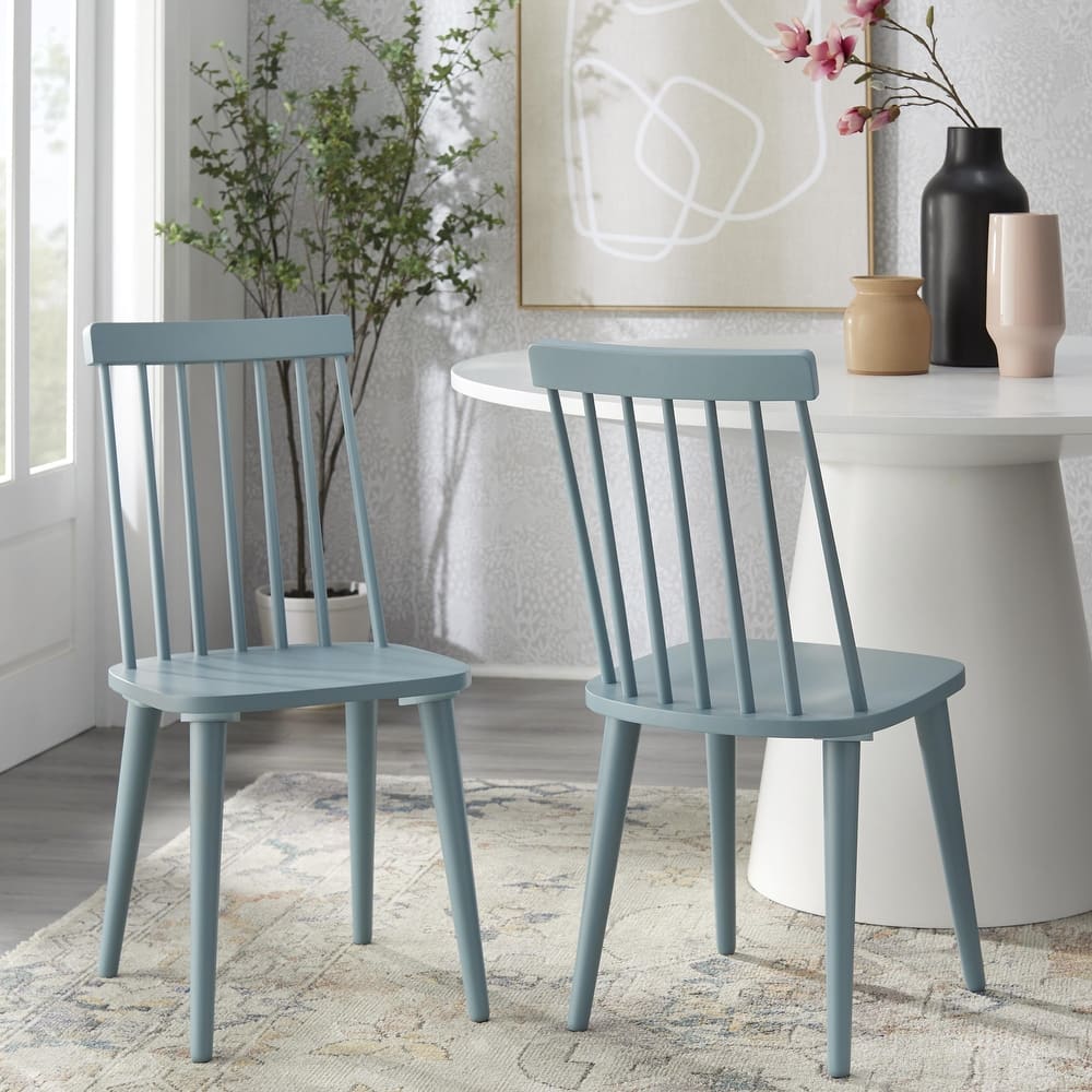 Lifestorey Lowry Solid Wood Spindle Dining Chairs (Set of 2)