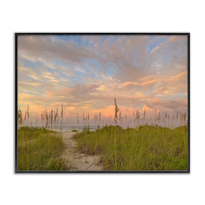 Stupell Serene Coastal Path Grasses Framed Giclee Art Design By Mary Lou Johnson