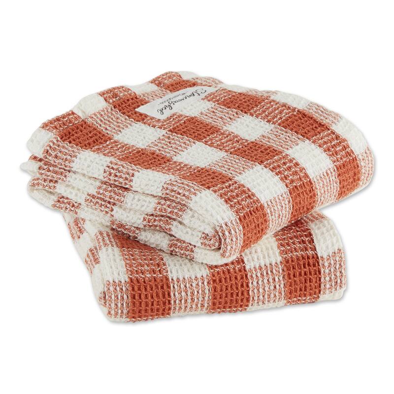 DII Washed Waffle Woven Dishtowel Set of 2